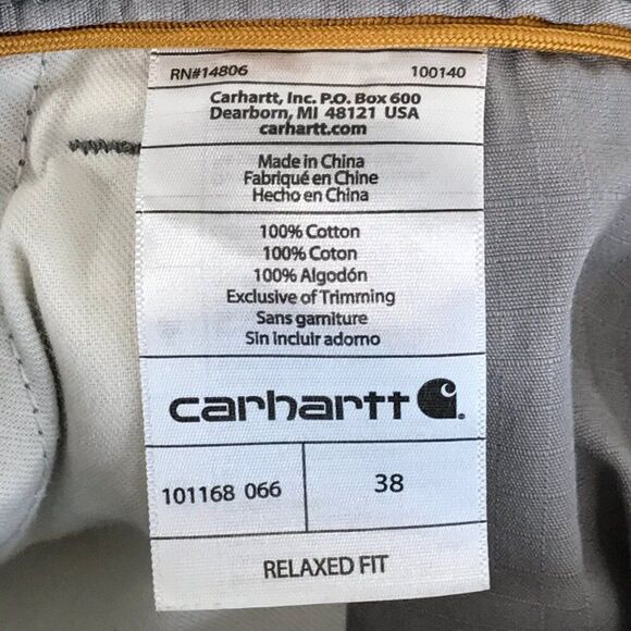 Carhartt Force Tappen Cargo Short Men's Size 38x11 Gray Relaxed Fit Workwear - Picture 11 of 13